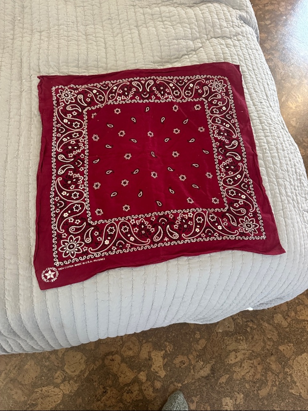 Classic Dark Red Paisley Bandana - Unbranded